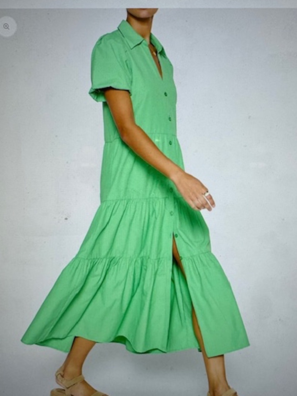 Like new!  EUC Brochu Walker $348 Havana Dress in Derby Green, Medium - Picture 4 of 8
